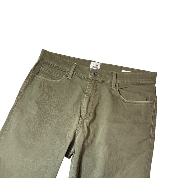 Flint and Tinder Straight Fit Chinos Khakis Olive Green Mens Size 32x29 - Picture 8 of 8